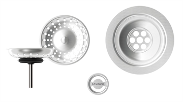 Intra Ventilsæt i Stainless steel. Passer til granitvaske, model Nemo N100 og Mono.